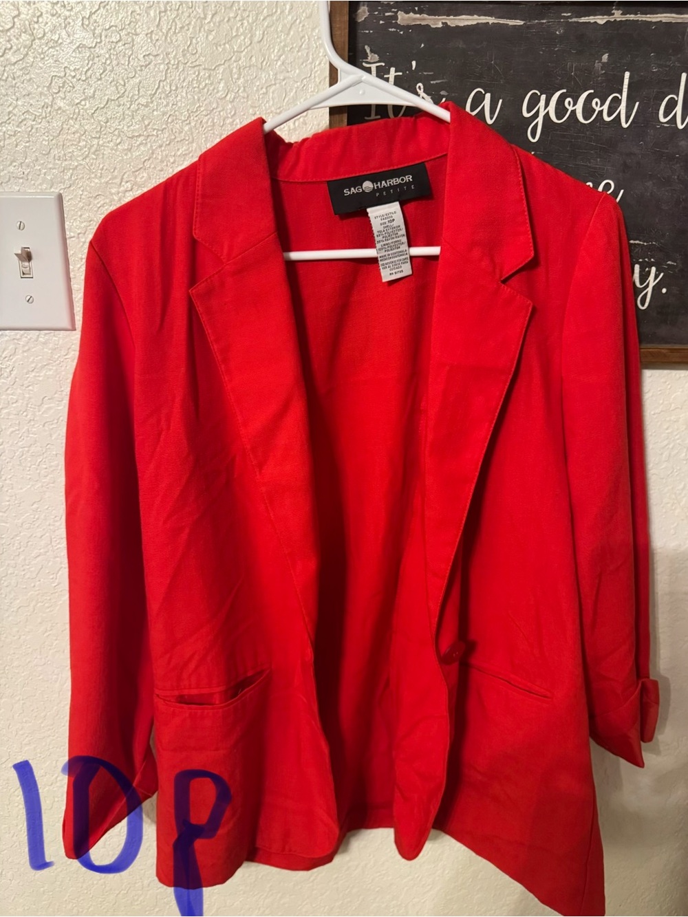 Sag Harbor Vibrant Red Open-Front Blazer